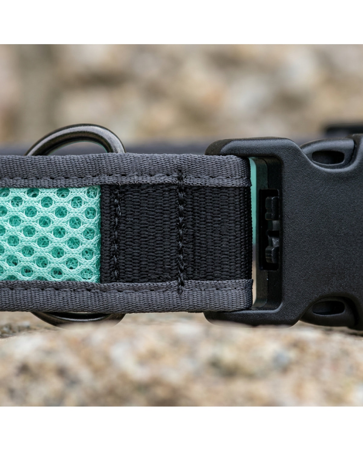 Okly Honeycomb Air-Mesh Pet Collar 34-48 cm Seafoam - Detail view