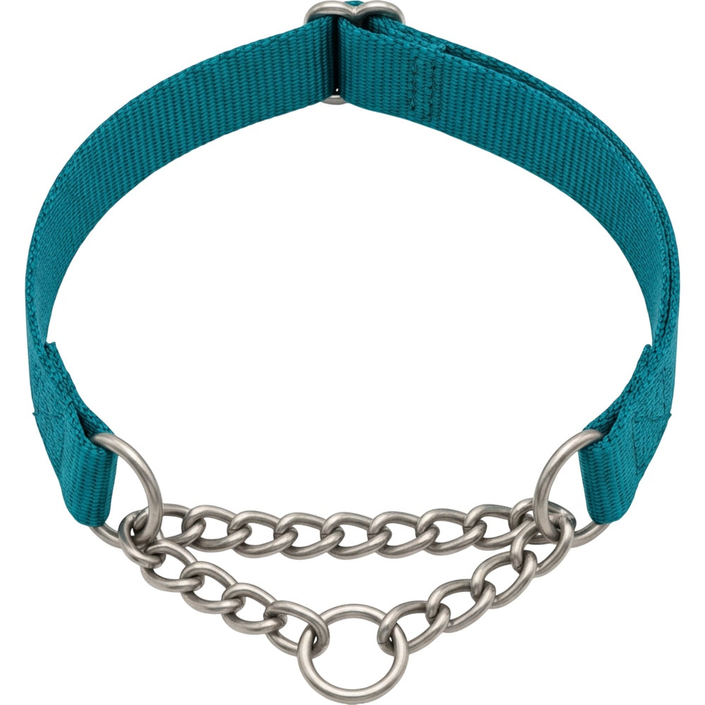 Okly Chain-Limited Pet Collar 36-50 cm Teal Stainless Steel - Product view