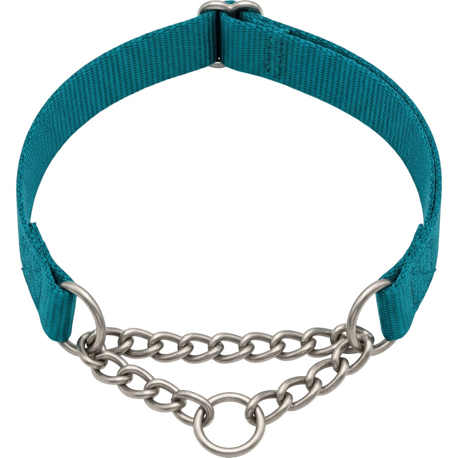 Okly Chain-Limited Pet Collar 36-50 cm Teal Stainless Steel